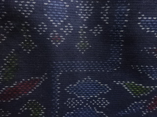 JAPANESE KIMONO / ANTIQUE KIMONO / SILK / DORO OSHIMA TSUMUGI / WOVEN FLORAL SARASA